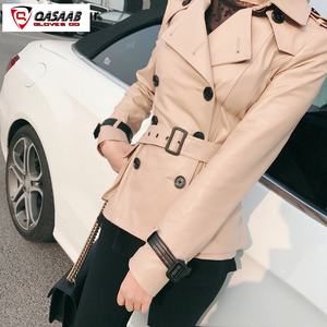 Printemps-été Femmes-Manteau Trenched-Automne Manteau en coton coupe-vent à double boutonnage Style à la mode avec ceintures - Product Image 1