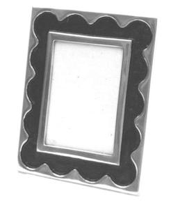 Cadre photo en résine noire design, bordure incurvée grise, fait main, décoration d'intérieur - Product Image 2