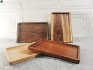 Plateaux de service en bois faits à la main, finition laquée, pour usage résidentiel, avec motif bois naturel - Product Image 4