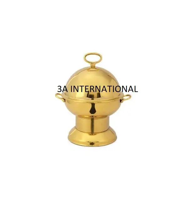 Hotel Kitchen Service Catering Handmade Design Dishes Dinnerware Display Golden Chafing Dish Heavy Food Container