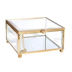 Caja de anillo de compromiso de metal y vidrio hecha a mano caja de almacenamiento de anillo de forma y tamaño personalizados para la venta - Product Image 6