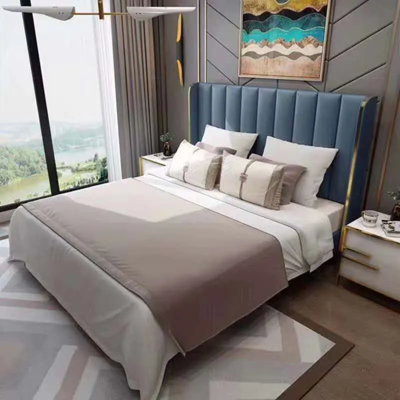 Комплект современной мебели для спальни, под заказ, кровать большого размера, деревянная мебель для отеля