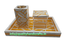 Vente flash : Coffret en os, artisanat de qualité, encens indien, incrustation d'os, brûleur à bakhoor, plateau vert, Mubkhar arabe, Oud, usage religieux - Product Image 3