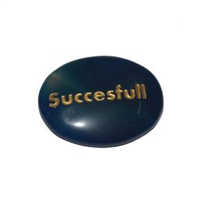 Pierres à personnaliser en Onyx bleu, ovales, gravées, aide à la guérison - Product Image 1