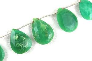 9 Pièces Facettes Poire Forme Briolette Perles Naturel Chrysoprase Gemme Vert pour Faire DIY Bracelet Collier ou Boucle D'oreille - Product Image 3