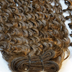 Extensions de cheveux indiens vierges Remy non traités, boucles profondes, double trame, fermeture, 100 g, pour les Afro-américains - Product Image 2