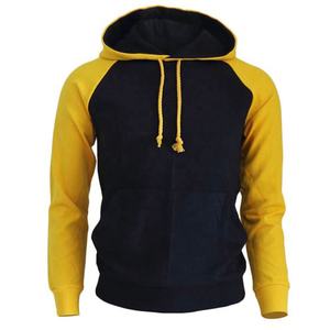 Sweats à capuche Respirant Sport Hommes Pull Coton Polyester Hoodies Noir Logo Personnalisé Photo Sweat Raglan Style Jaune Noir - Product Image 1