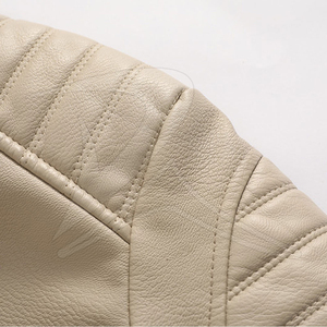 Veste en cuir décontractée slim de haute qualité pour homme, nouveau style, lavée, hiver, grande taille, fermeture éclair, rembourrage en coton - Product Image 3