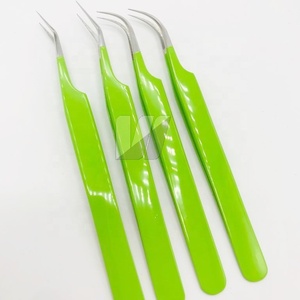 แหนบต่อขนตาปลอมสีเขียวมะนาวแบบญี่ปุ่นพร้อมปลายแหลมออกแบบโลโก้ได้ตามต้องการ - Product Image 5