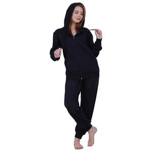 Conjunto de Sudadera de Felpa de Algodón Grueso con Logotipo Personalizado, Conjunto Deportivo Informal para Mujer, Conjunto de Sudadera con Capucha y Cremallera Unisex, Chándales para Mujer - Product Image 4