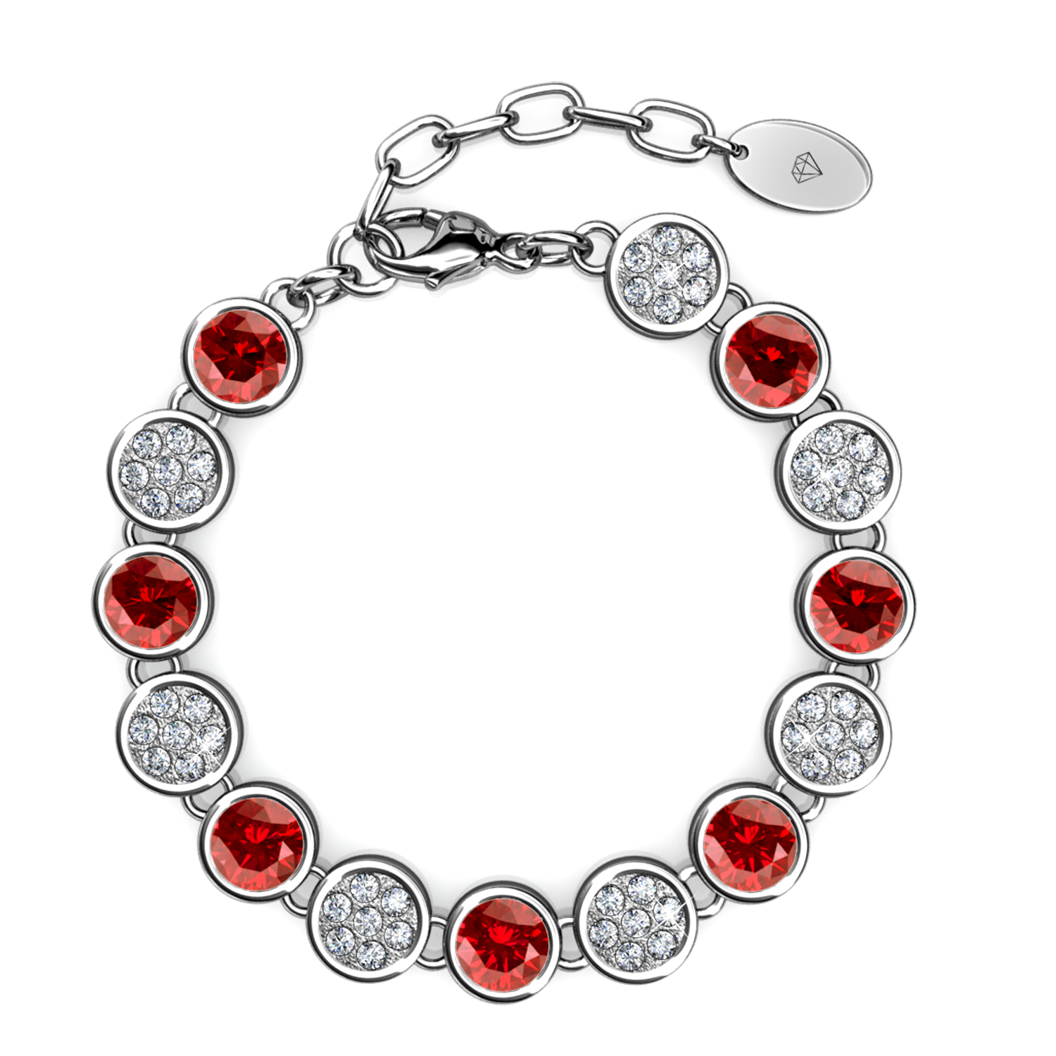 Bracelet délicat pour femme plaqué or blanc 18 carats - Juillet