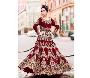 Séquence de broderie en velours attrayant avec travail de la pierre Lehenga Choli avec Dupatta Wedding Wear Vêtement ethnique à prix le plus bas Ethnic Shalwar Kameez - Product Image 1