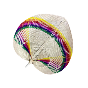 Fans à main en feuille de palmier naturelle, 2 pièces, en osier et en bambou décoratifs - Product Image 3