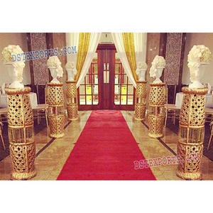 Pilares de fibra de pasillo dorados para boda, pilares de botella de pasarela pequeña, columnas de boda, pilares de estilo novedoso - Product Image 1