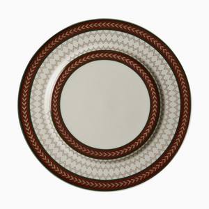 Placa de hierro redonda con diseño de calcomanía impresa para vajilla, vajilla de alta calidad, cargador de Metal, elegante - Product Image 4