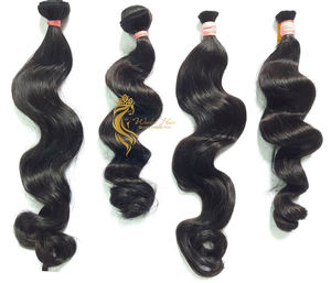 Vietnamese Virgin <b>Remy</b> <b>Human</b> <b>Hair</b> <b>Extensions</b> Machine Double Weft Bulk in Attractive Curly Wavy Pattern 100G - Product Image 4