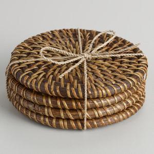 Vente de gros Dessous de verre en rotin fait à la main avec support Dessous de verre en rotin Set Vintage Rustique pour vaisselle - Product Image 3