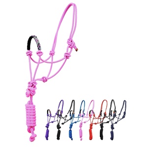 Hot Selling Best Quality Horse Lead Rope <b>Halter</b> With Customize Bead Work Assorted Colors Indian Wholesale Manufacturer - Product Image 1