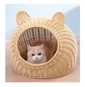 새로운 디자인 등나무 고양이 침대 베트남에서 만든 애완 동물 침대 99GD 위커 고양이 침대 애완 동물 바구니