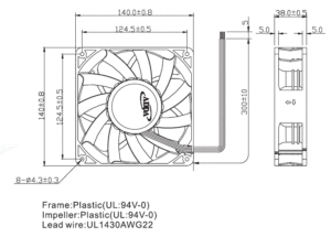 ADDA AS14038 140X140X38มิลลิเมตร DC แกนพัดลม - Product Image 2