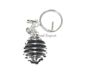 Black Tourmaline Tumbled Keychain for Sale | Wholesaler of Black Tourmaline Tumbled Keychain - Product Image 1