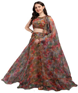 Elegante diseñador indio seda colorido impreso Lehenga Choli con Dupatta ropa tradicional precio al por mayor Ropa Étnica Surat ropa Shalwar Kameez - Product Image 4