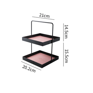 Assiette à fruits double couche avec poignée Construction métallique durable - Product Image 1