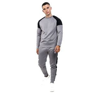 Conjunto de chándal de manga larga para hombre, sudadera con forro polar y cremallera, parte superior inferior, Jogging, gimnasio, contraste y Lisa, disponible en talla grande - Product Image 2
