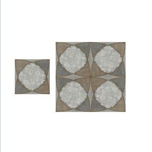Surface mate fleur design couleur grise carreaux de sol en porcelaine polie 400x400mm - Product Image 1