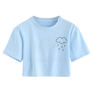 Camisetas manga corta para informales de mujer, ropa femenina, Top corto a la moda - Product Image 3