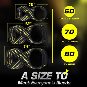 Correas de levantamiento de pesas con logotipo personalizado, 8 correas de muñeca para gimnasio, entrenamiento, Powerlifting - Product Image 2