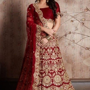 LEHENGA-bordado pesado indio/paquistaní para novia, vestido de blusa embellecido, trabajo ZARDOZI para boda @ 2021 - Product Image 1
