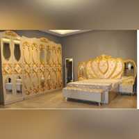 Juego de Muebles de Dormitorio PARADISE WHITE, Muebles de Lujo de Alta Calidad, Estilo Europeo Moderno, Madera Aglomerada para Casas, Villas y Centros Comerciales