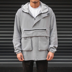 Sudadera con Capucha de Mezclilla con Cierre y Doble Bolsillo para Hombre, Talla Grande, 100% Algodón, Transpirable y Ecológica - Product Image 4