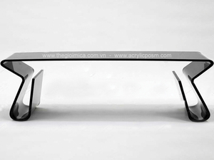 HOMESWEET-mesa de centro acrílica para el hogar, mesa de centro iridiscente moderna, transparente - Product Image 3