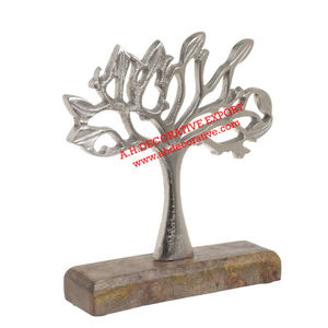 Sculpture d'arbre corail en métal avec cadre rond en bois de haute qualité pour salon, prix exclusif, sculpture en aluminium, best-seller - Product Image 6