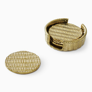 Stainless Steel Round Coaster Set, Drink Coasters for Coffee <b>Table</b>, <b>Table</b> <b>Protection</b> Drink Coasters for Farmhouse Office, Bar - Product Image 2