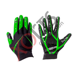 Gants de football américain personnalisés au design vert Gants de récepteur de football Gants de football américain avec prise en main super collante - Product Image 2
