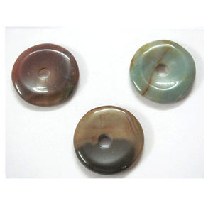 Donuts de piedra grabada de jaspe de lujo para joyería - Product Image 1