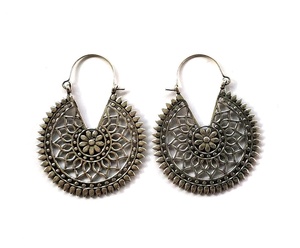 Bohemian Statement Geometric Hoop <b>Earring</b> <b>Silver</b> Hoop <b>Earring</b> - Product Image 4