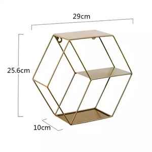 Almacenamiento de titular de estante de hierro forjado forma hexagonal - Product Image 5