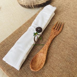 Ensemble de couverts réutilisables en bois d'ébène cuillère fourchette baguettes et bol pour vaisselle du Nouvel An - Product Image 3