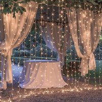 Nicro結婚式の背景屋外ウィンドウカーテン背景カーテンライト結婚式の装飾のための結婚式のカーテンの背景を主導