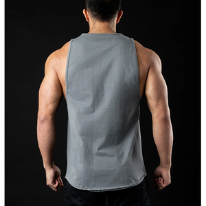 THANI AEIL SPORTS WEAR Débardeur sans manches gris pour homme, col rond, personnalisé, respirant, tricoté en polyester/coton 240g, imprimé numériquement - Product Image 2