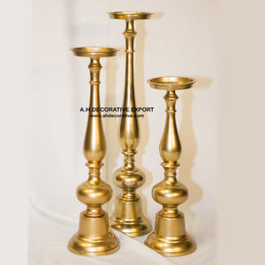 เชิงเทียนสีทองแบบแท่งสำหรับวางกลางเสาสำหรับงานแต่งงานเชิงเทียนตกแต่งทำด้วยมือของขายดี - Product Image 2