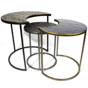 Luxury Iron and Aluminum Multi Tasking Nested <b>Side</b> <b>Table</b> Set <b>for</b> <b>Living</b> <b>Room</b> Bedroom Sofa Cafe Hotel Furniture Wholesale Buyers - Product Image 1