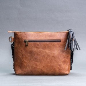 LW 100% Genuine Leather Simple <b>Tote</b> Handbag Tassel Decoration Single Strap <b>Zip</b> Trending Fashion Style Women Spring/Summer - Product Image 3