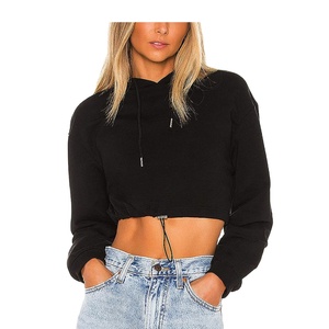 Vintage Winter Knitted Crop Top Hoodie 100% Polyester Short Sleeve <b>Tank</b> Top Ladies Cropped Sweatshirt Print - Product Image 3