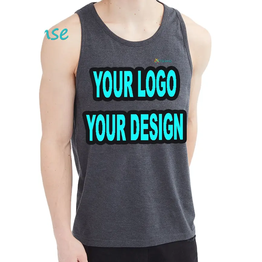 Camiseta musculosa sin mangas de algodón 100% personalizada al por mayor para hombres con producción OEM con su logotipo y marca OEM personalizados