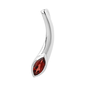 Colgante de marquesa de Plata de Ley 925, granate de estilo étnico con ajuste de bisel de oro fino, colgantes y dijes chapados en rodio - Product Image 3